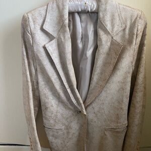 Ann Demeulemeester Cream Sport Coat with Notched Lapel